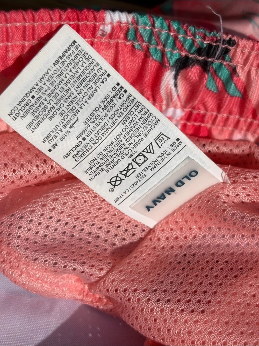 Old Navy Pink Flamingo Print swim Shorts large